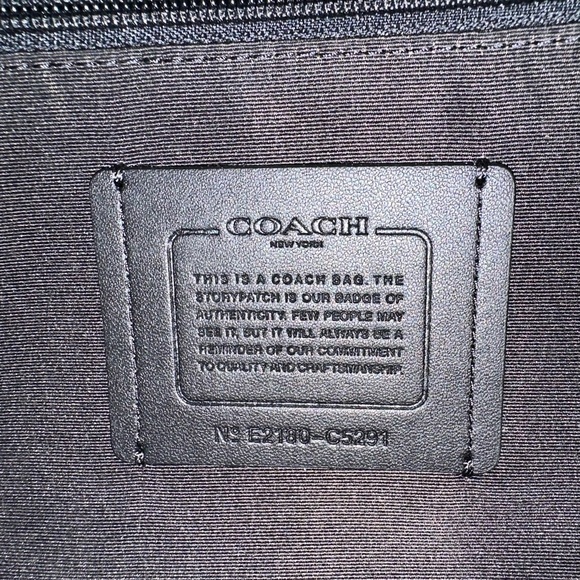 Coach Thompson Signature Stripe Messenger Crossbody Bag | Black Leather Canvas - Picture 10 of 16